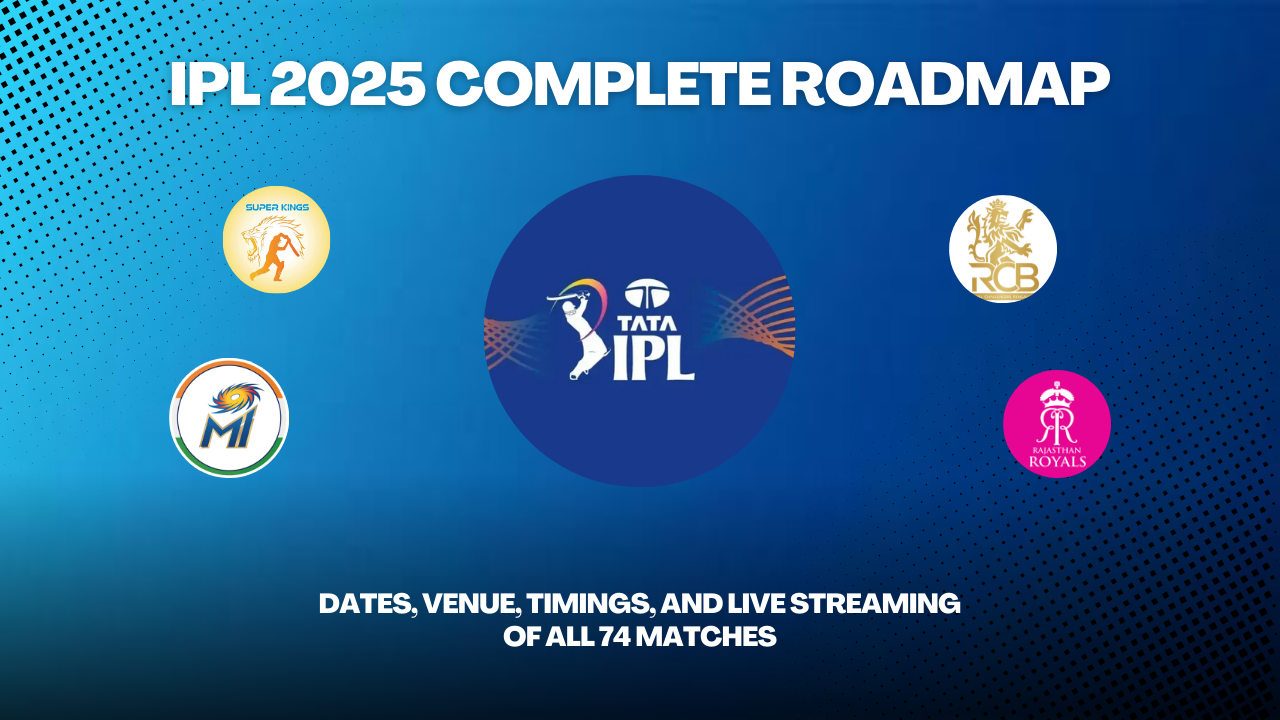  IPL 2025 Complete Roadmap: Dates, Venue, Timings, and Live Streaming of All 74 Matches