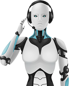 AI robot with headset